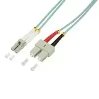 LogiLink SC kelių režimų (M) į LC kelių režimų (M) šviesolaidinis pataisinis laidas - 1 m - 50/125 µm - OM3 - halogenų neturintis - žydra
