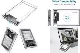 LogiLink 2.5 SATA Festplatten-Gehäuse, USB 3.0, transparent Anschluss: Micro-USB B Kupplung, Übertragungsrate: - 1 Stück (UA0409)