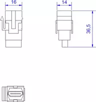 HDMI Keystone Jack Bachmann 918.0411 – HDMI 2.0 modulis sieninėms plokštėms ir pataisų skydams