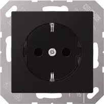 Kištukinis lizdas Type F Jung A 1520 BF SWM, juodas grafitas, 250 V 16 A, termoplastikas, 55x55 mm
