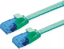 VALUE Patch Cable Cat.6A (Class EA) UTP, ypač plokščias, žalias, 0,5 m (21.99.2040)