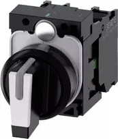 Siemens Drehschalter Frontring Kunststoff Schwarz, Weiß 2 x 45 ° SIRIUS ACT 3SU1100-2BL60-1NA0 1 St. (3SU1100-2BL60-1NA0)