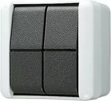 Jungiklis JUNG 809W mygtukinis juodas-baltas