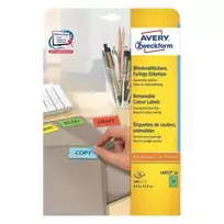 Lipnios etiketės Avery L6033-20, žalios, nuimamos, suapvalintais kampais, 480 vnt.