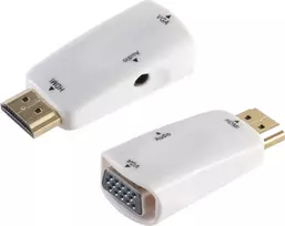 Keitiklis ShiverPeaks Cable Gender Changer S/CONN 10-01001 HDMI Type A – VGA D-Sub + 3,5 mm, baltas