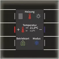 MDT BE-GT2TS.02S KNX stiklinis jungiklis II Smart su spalvotu ekranu ir temperatūros davikliu