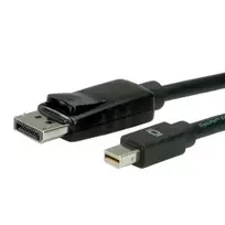 ROLINE 1 m Mini DisplayPort (vyriškas) į DisplayPort (vyrišką) kabelis su užraktu – juodas (11.04.5634)