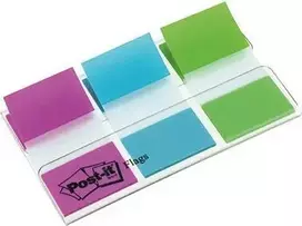 3M Post-it Index 680ROYEU spalvoti lipnūs žymekliai dozatoriuje, 25,4 x 43,2 mm, 60 vnt.