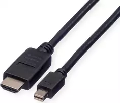 ROLINE Mini DisplayPort Kabel, Mini DP-HDTV, ST/ST, schwarz, 1,5 m