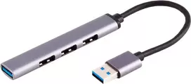 USB šakotuvas S/CONN 13-50001 USB 3.2 Gen 1 Type-A 5000Mbit/s pilkas