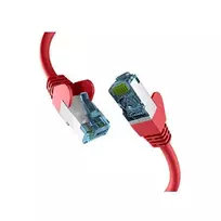 EFB-Elektronik RJ45 pataisas su Cat.7 neapdorotu kabeliu raudonas 0,5m S/FTP PIMF tinklo kabelis LAN DSL
