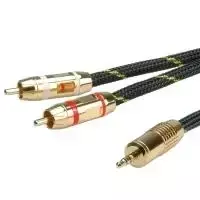 ROLINE GOLD garso jungiamasis laidas 3,5 mm stereo – 2x RCA, kištukas / kištukas 2 (11.09.4273)