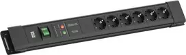 Ilgintuvas Bachmann CONNECTUS su 6×CEE7/3 kištukiniais lizdais, 1×GVS, 1×jungikliu, 2,0 m laidu, CEE7/7 kištuku, juodas