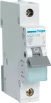 Automatinis jungiklis Hager MCN102, 2 A, C charakteristika, 1 modulis