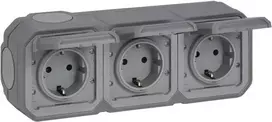 Legrand Plexo NEW APWG 069743L Schuko kištukinis lizdas 3-jų angų IP44 pilkas 5 (069743L)