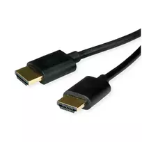 ROLINE HDMI High Speed Kabel mit Ethernet Slim ST-ST schwarz 2 m 11.04 - Kabel - Digital/Display/Video