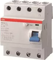 ABB F204A-40/0.03 L liekamosios srovės automatinis jungiklis 4P, 40A, 30mA, N jungtys (2CSF204123R1400)