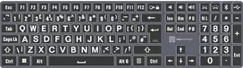Mechaninė klaviatūra LogicKeyboard XL-Print White on Black TITAN UK layout, skirta PC, LKB-LPWB-TPC-UK