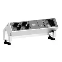 Bachmann DESK 2 elektros skirstytuvas 902.228, 4 lizdai, 20 cm kabelis, juodas/baltas