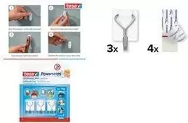 tesa Powerstrips lipnūs kabliukai, iki 1,0 kg, 3 vnt. (57615-00003-00)