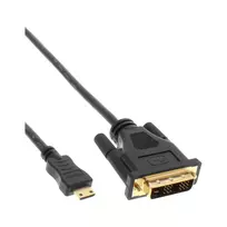 InLine Mini-HDMI į DVI laidas, HDMI C kištukas į DVI 18+1 kištuką, auksuoti kontaktai, 0,5 m