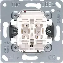Mygtukinis jungiklis JUNG 535 U, vienpolis (1P), 250 V AC, 10 A, laidinis, metalo baltos spalvos