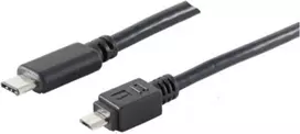 USB laidas S/CONN 77145-1.8 USB 2.0 1,8m USB C Micro-USB B juodas