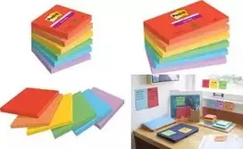 Lipnūs lapeliai Super Sticky 655-6SS-PLAY 127x76mm įvairių spalvų 6 vnt. (655-6SS-PLAY)