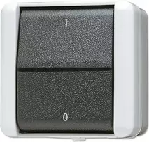 JUNG 802 W – Rokinis jungiklis – 2P – Laidinis – Juodas – Baltas – Termoplastas – IP44