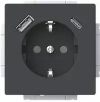 Busch-Jaeger SCHUKO kištukinis lizdas su USB-A+C 20 EUCB2USBAC-885 (2CKA002011A6312)