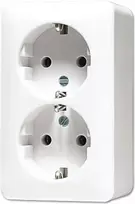 Įleidžiama rozetės dėžutė JUNG 6020 A WW, F tipo, 61×102×47 mm, balta