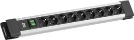 Ilgintuvas Bachmann CONNECTUS 9× CEE7/3 lizdai, 1 jungiklis, 2,0 m laidas, CEE7/7 kištukas, pilkas