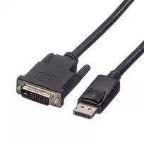 Roline vaizdo kabelis DisplayPort (kištukas) į DVI-D (kištukas) 2 m, su varžteliais, juodas