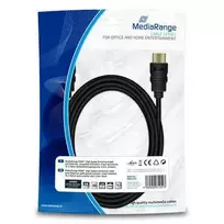MediaRange - HDMI-Kabel mit Ethernet - HDMI Stecker zu HDMI Stecker - 3,0m - Dreifachisolierung - Schwarz - rund, 4K Unterstützung (MRCS155)