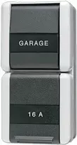 JUNG 876NAW mygtukinis jungiklis, IP44, 250V, juodas ir baltas