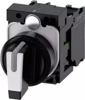 Siemens 3SU1100-2BM60-1NA0 elektrinis pavaras, juodos ir metalinės spalvos