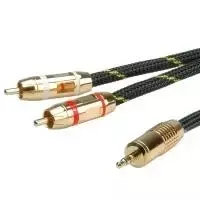 ROLINE GOLD Garso jungiamasis kabelis 3,5mm Stereo - 2x RCA, Kištukas / Kištukas 5 m (11.09.4276)