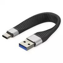 ROLINE USB 3.2 Gen 2 Silikonkabel C-A ST/ST 10Gbit/s Emark schwarz 11 cm 11 - Kabel - Digital/Daten