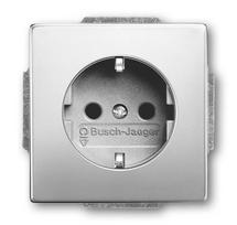 Kištukinis lizdas Busch-Jaeger 2011-0-3850 CEE 7/3 2P+E 250 V 16 A Nerūdijantis plienas sidabrinis 71×41 mm