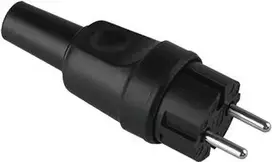 Maitinimo kištukas Bachmann 919.179, 2 polių (2P), 250 V AC, 16 A, juodas guminis korpusas