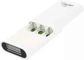 ALLNET ALL-PB103 balta universalioji nešiojama baterija su LCD ekranu, Micro-USB + USB-C, USB, 3,7 V