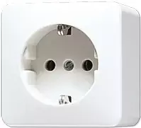 Kištukinis lizdas CEE 7/3 Jung 620 A WW, baltas, duroplast, 250 V, 16 A, 61×61×47 mm