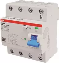 ABB Stotz S&J liekamosios srovės grandinės pertraukiklis B tipas 4P 63A, 30mA, 3kA, 4TE F204B-63/0,03-4TE (2CSF204568R1630)