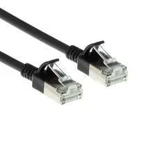 ACT Black 2 m LSZH U/FTP CAT6A plonas duomenų centro pataisos kabelis su apsaugotais RJ45 kištukais