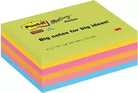 3M 86456SSEU lipnūs bloknotai stačiakampiai, įvairiaspalviai, 45 lapai