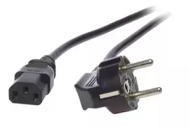 Maitinimo laidas su įžemintu kištuku 90° - C13 180° juodas 2,0 m, 3 x 0,75 mm² EFB Elektronik (EK504.2V2)