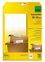 Lipdukai be klijų segtuvų etiketėms Sigel LP725