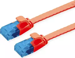VALUE Patch Cable Cat.6A (Class EA) UTP, ypač plokščias, raudonas, 1,5 m (21.99.2024)