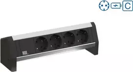 Bachmann Desk 1 prailgintuvas su 2 kištukiniais lizdais, aliuminis ir plastikas, patalpoms