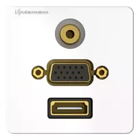 Sieninis lizdas su HDMI, VGA ir 3,5 mm jungtimis Kindermann 7456000586